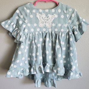 Pippa and Julie Polka Dot Butterfly Top